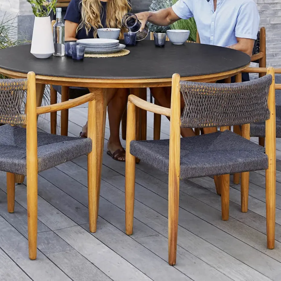 Silla Royal, Dark grey, teak