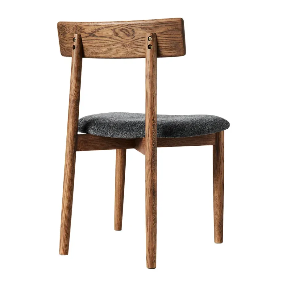 Sillas con asiento Tetra, Tejido color granito-roble oscuro