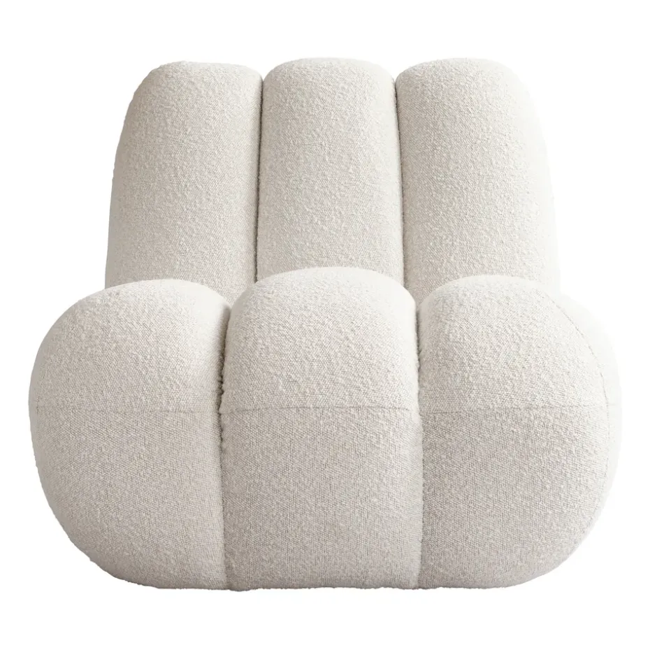 Sillón de jardín Toe bouclé, off-white