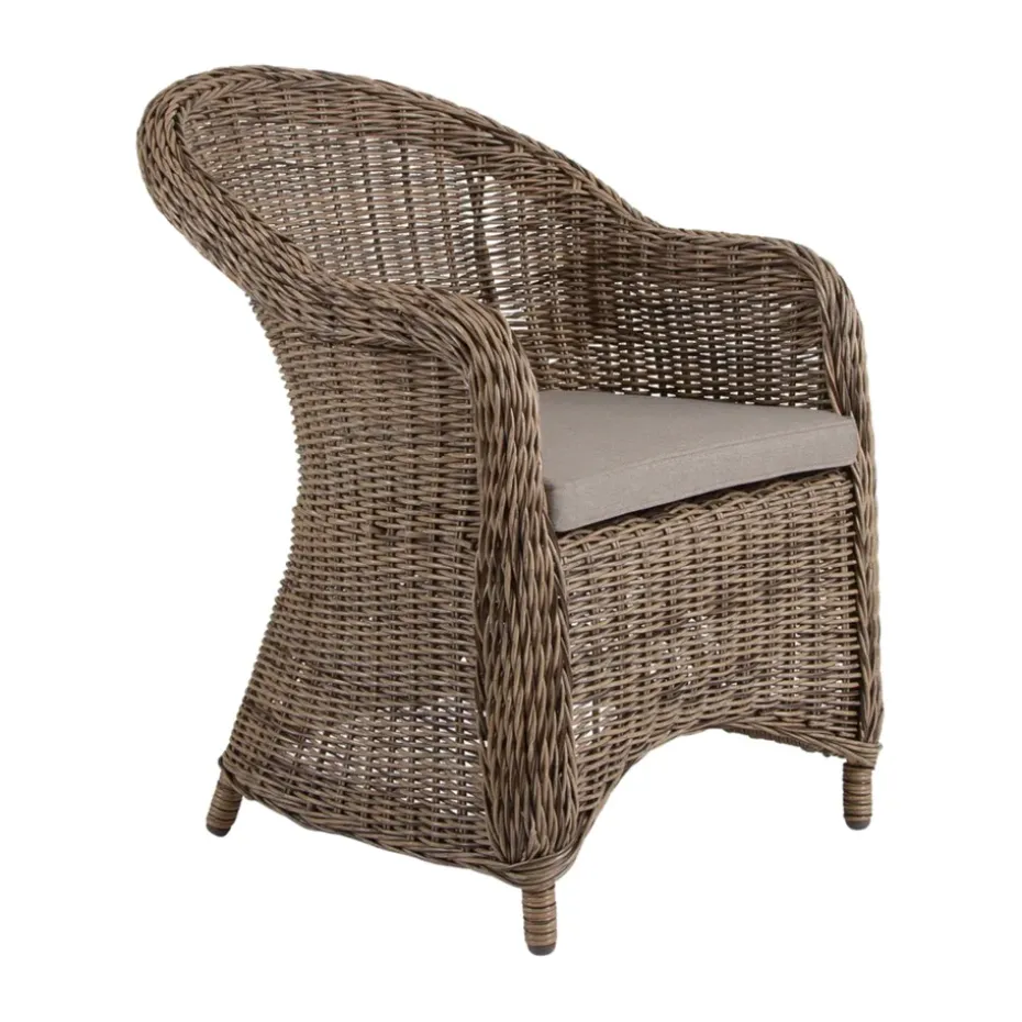 Sillón Eads con cojín de asiento, Natural-beige