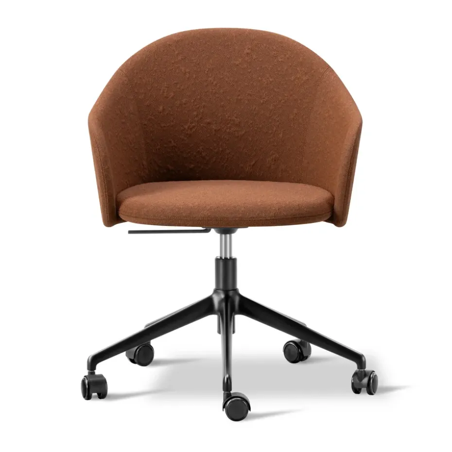 Sillón Gomo Armchair con base giratoria 5 patas, Myr 362-negro