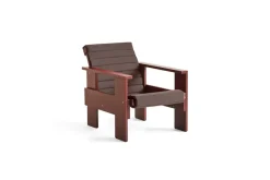 Sillón lounge Crate de pino lacado, Rojo hierro