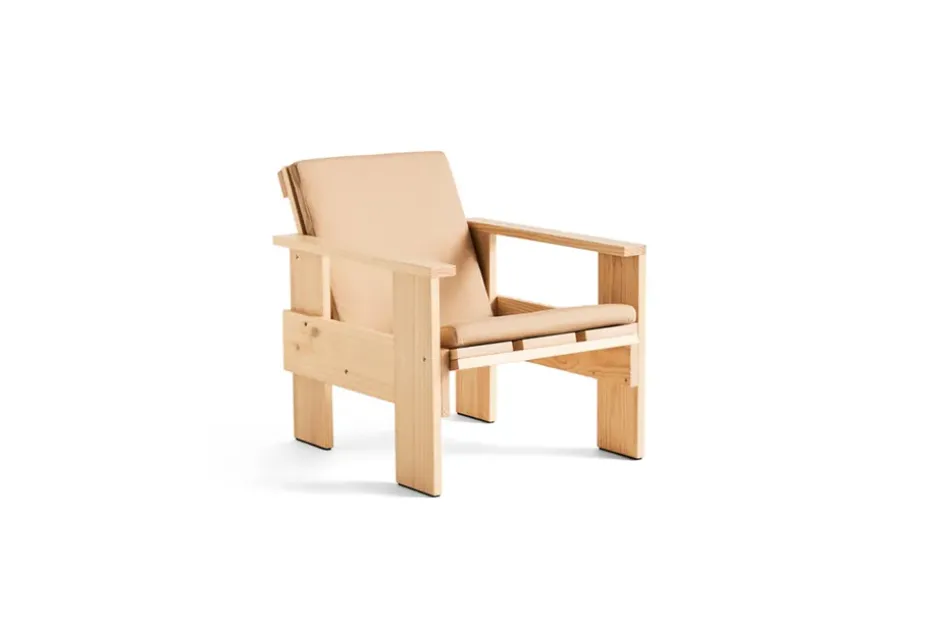 Sillón lounge Crate de pino lacado, Natural