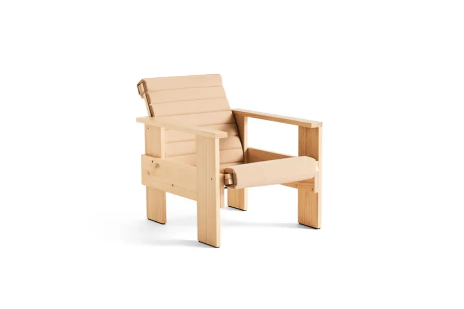 Sillón lounge Crate de pino lacado, Natural