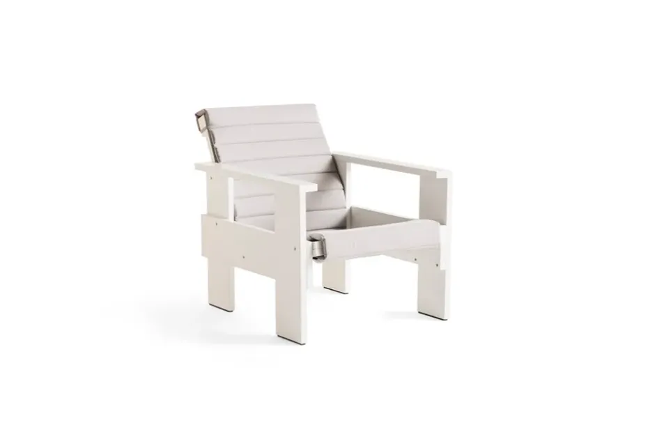 Sillón lounge Crate de pino lacado, Blanco