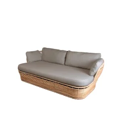Sofá Basket de 2 plazas, Natural, cojines taupe