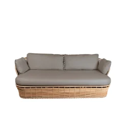 Sofá Basket de 2 plazas, Natural, cojines taupe