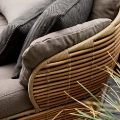 Sofá Basket de 2 plazas, Natural, cojines taupe