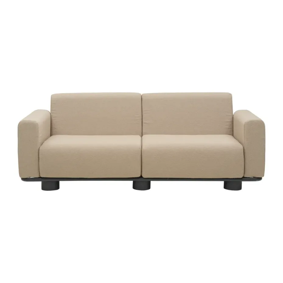 Sofá Bolster, Antracita-teddy beige, 2,5 plazas