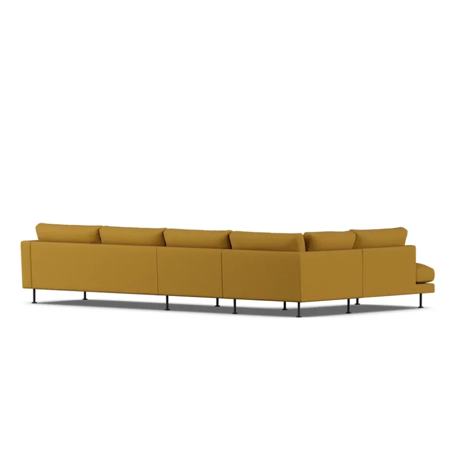 Sofá Bredhult, Luiza Mustard 3972-acero negro, 4 plazas B2