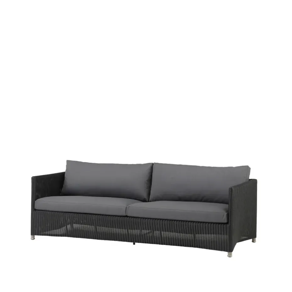 Sofá de 3 plazas Diamond weave, Cane-Line Natté graphite