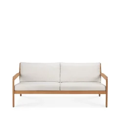 Sofá de 2 plazas Jack outdoor teak, offwhite, base de teca