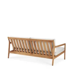 Sofá de 2 plazas Jack outdoor teak, offwhite, base de teca