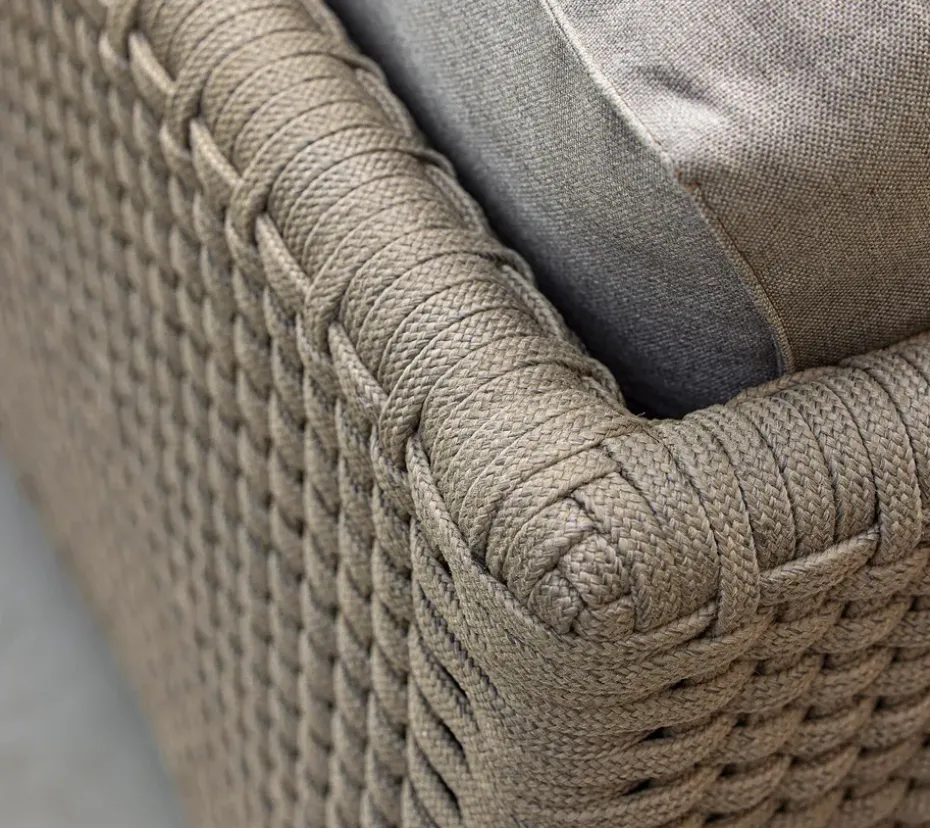 Sofá Diamond de 3 plazas soft rope, Cane-Line Natté taupe