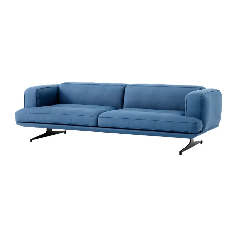Sofá Inland AV23 3 plazas, Vidar 4 Denim Blue 733-patas negras