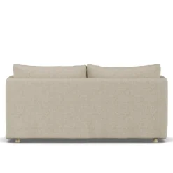 Sofá Linnevik, Bern beige 0341-roble blanco aceitado, 2 plazas, con faldón