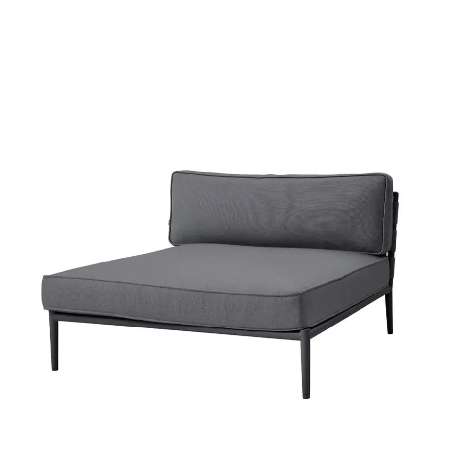Sofá modular Conic, Cane-Line Airtouch grey, diván, incl. cojines