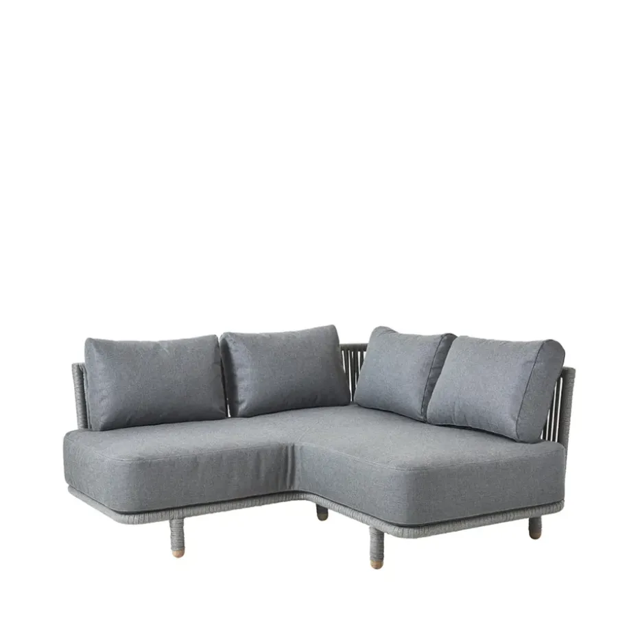 Sofá modular Moments, Gris, esquina, Cane-Line soft rope