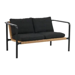 Sofá Motty, Svart-teddy black, 2 plazas