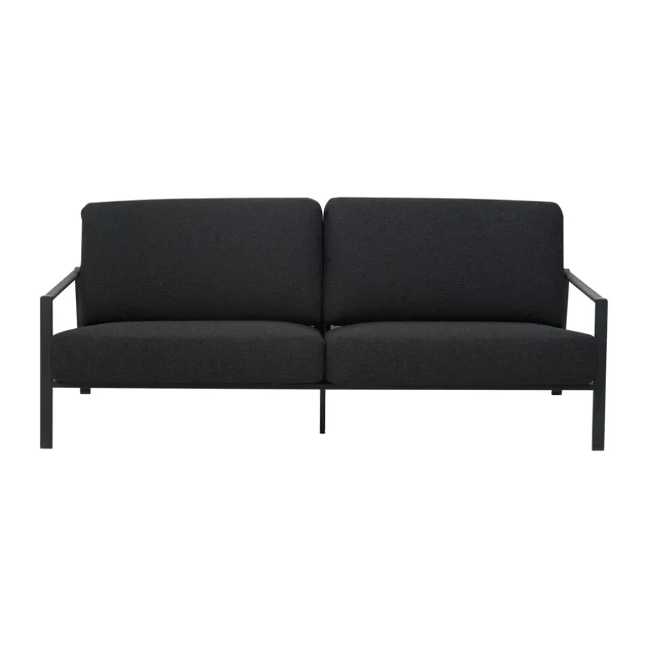 Sofá Naos, Negro-teddy black, 2,5 plazas