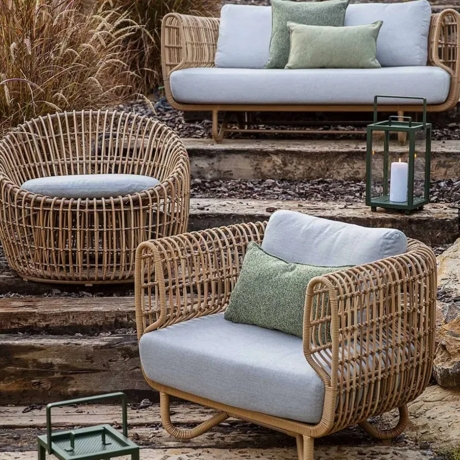 Sofá Nest 3 plazas weave, White, Cane-Line Natté white