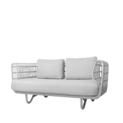 Sofá Nest de 2 plazas, White, Cane-Line Natté white