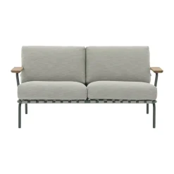 Sofá Settle de 2 plazas, Ribbed Weave 2 Dark green