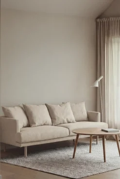 Sofá Sjövik, Same Beige 6670-roble blanco aceitado, 3 plazas