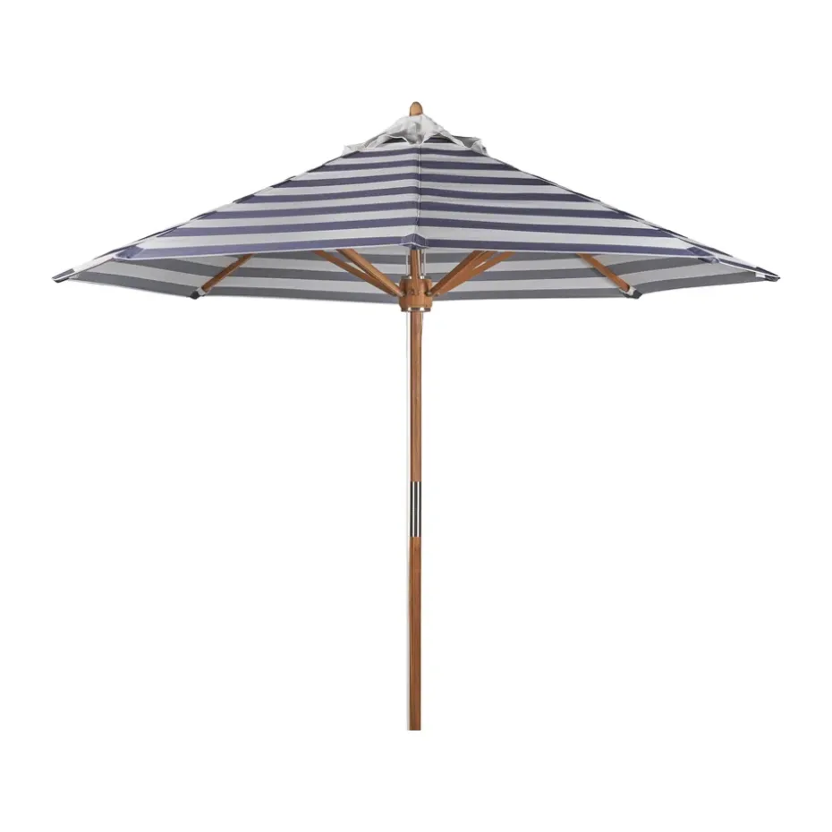 Sombrilla Hisshult Ø270 cm, Blue stripe-teak