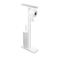 Soporte papel higiénico y escobilla con estante MindSet, Mineral Fresh White