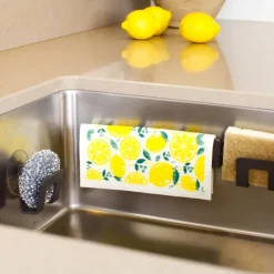 Soporte para paño de cocina y esponja con ventosa, Gris grafito