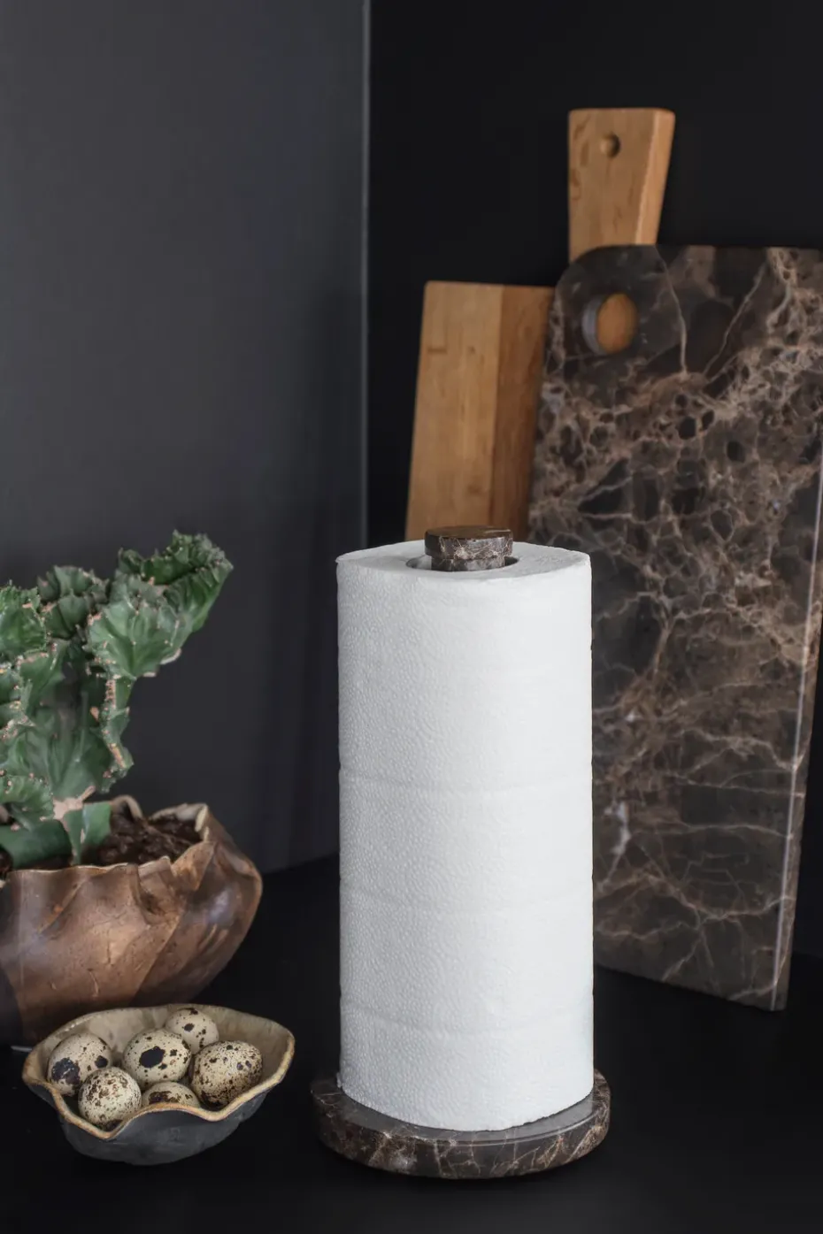 Soporte para papel de cocina Marble, Brown