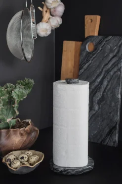Soporte para papel de cocina Marble, Black-grey