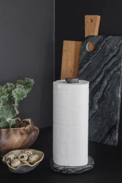 Soporte para papel de cocina Marble, Black-grey