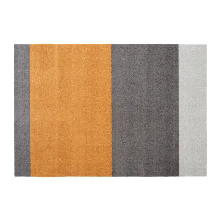 Stripes Alfombra horizontal, Grey-grey-dijon, 90x130 cm