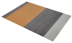 Stripes Alfombra horizontal, Grey-grey-dijon, 90x130 cm