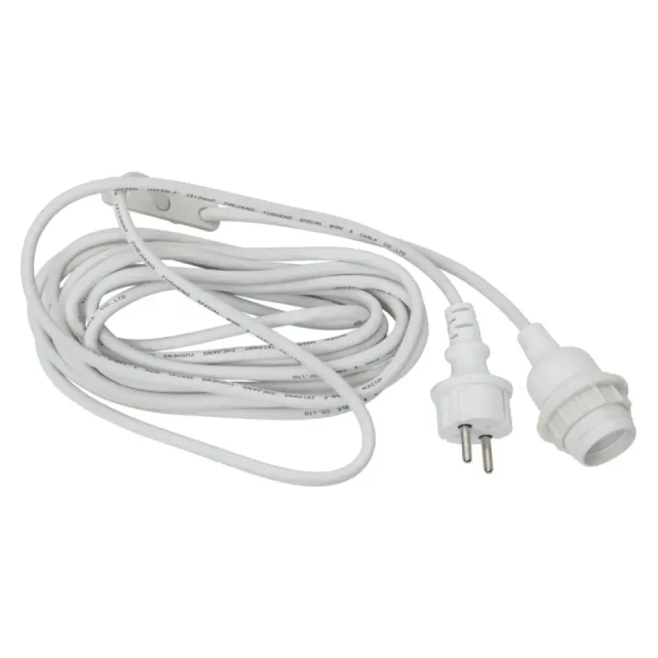 Suspensión de lámpara exterior IP44, blanco