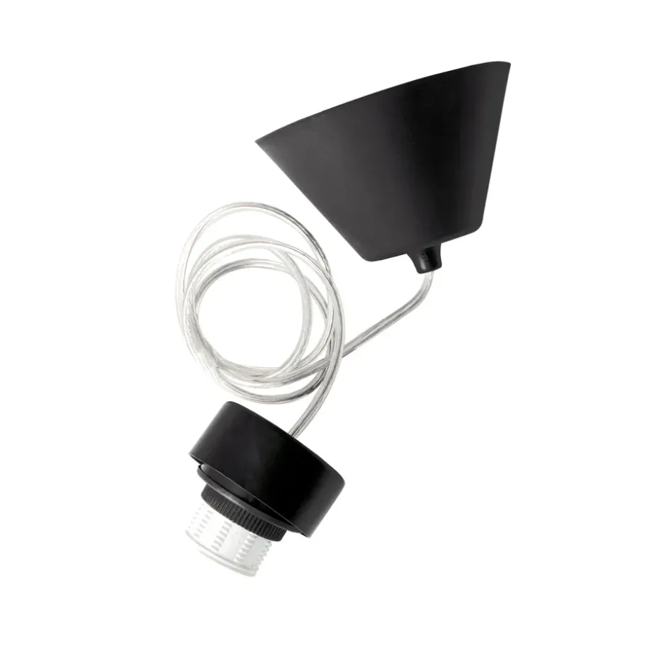 Suspensión de lámpara interior IP20, negro-transparente