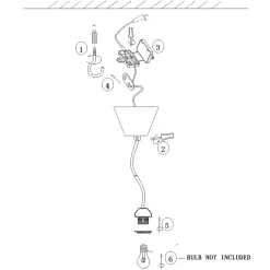 Suspensión de lámpara interior IP20, negro-transparente