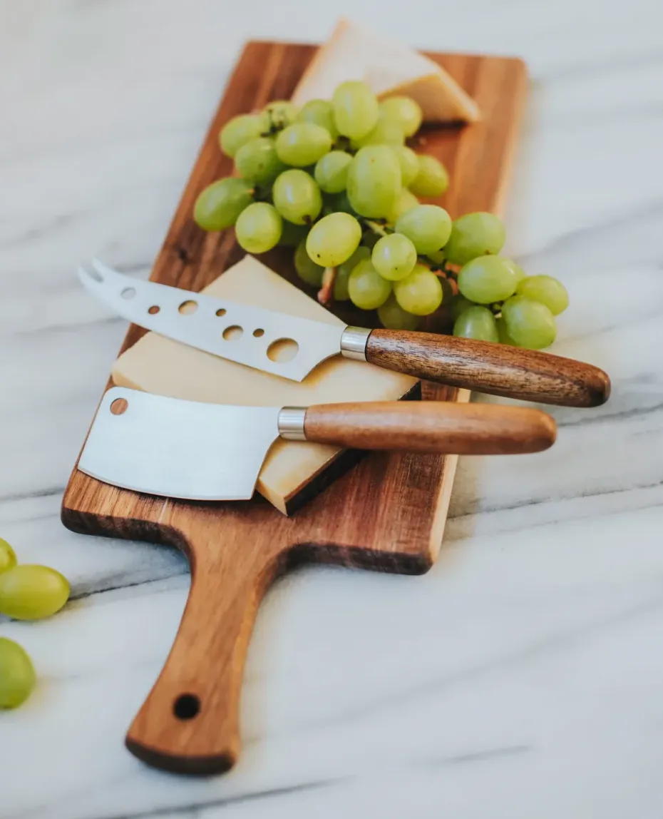 Tabla de servir Sany con cuchillos para queso, Natur