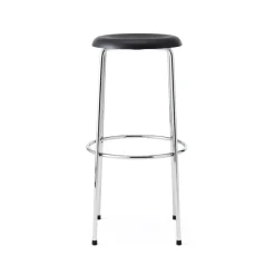 Taburete alto Taburett, Negro-cromo, 78 cm