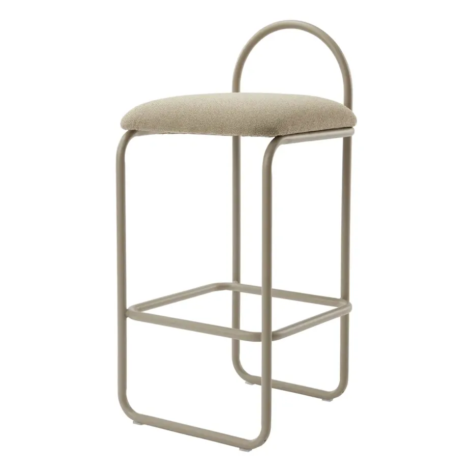 Taburete bar Angui bouclé, Taupe