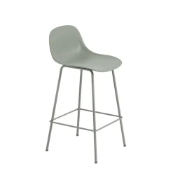Taburete bar con respaldo Fiber Tube 65 cm, dusty green