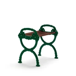 Taburete Byarum, Pino con lasur marrón, soporte verde