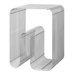 Taburete Curva, plata