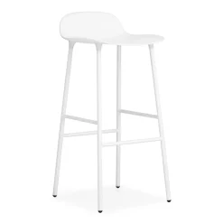 Taburete de bar con patas de metal Form 75 cm, blanco