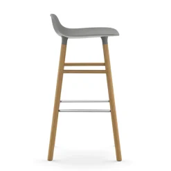 Taburete de bar con patas de roble Form , gris