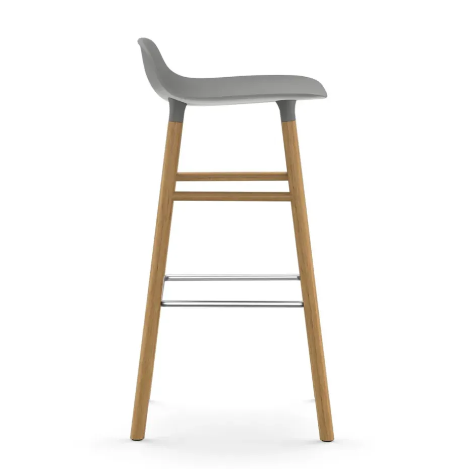 Taburete de bar con patas de roble Form , gris