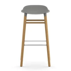 Taburete de bar con patas de roble Form , gris