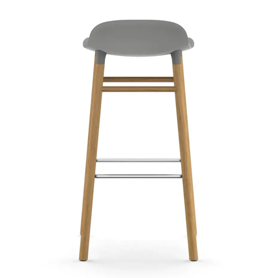 Taburete de bar con patas de roble Form , gris